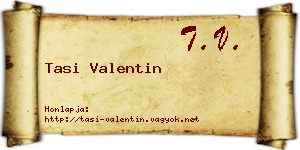 Tasi Valentin névjegykártya